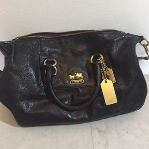 Black leather couch purse